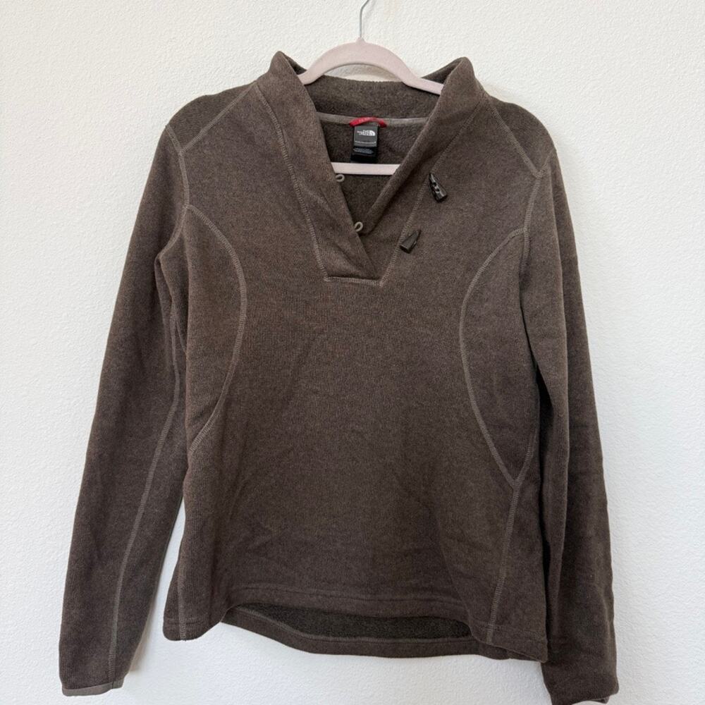 THE NORTH FACE Brown Fleece Pullover Toggle Neck Outdoor Cozy Women M